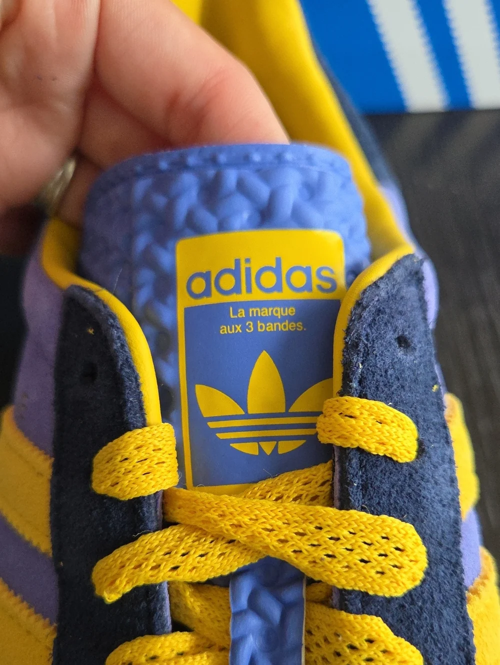 NWT Adidas Women's Gazelle Bold 'Night Indigo - Yellow' Shoes IH4211